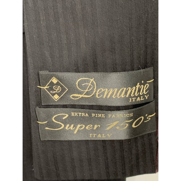 NWT Demantie Italy Black Pinstripe Super 150s Wool Mens Jacket 48R  RN10215 - Picture 5 of 8